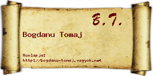 Bogdanu Tomaj névjegykártya